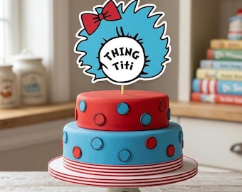 Personalisierte Sache Party Dekor, individuelles Geburtstagsschild, blaues Haar Charakter Thema, druckbares Kreisetikett, Kinderfeier