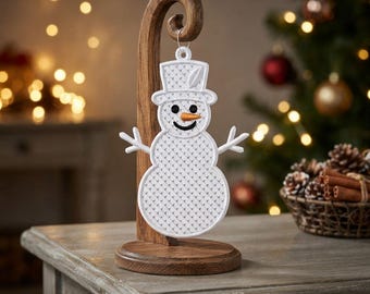 Snowman Embroidery Design, Christmas Snowman Machine Embroidery Pattern, Winter Holiday Stitch File, Top Hat Snowman, Cute Xmas Decor