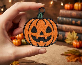 Halloween Pumpkin Embroidery Design, Jack O Lantern Machine Embroidery Pattern, Pumpkin Ornament Embroidery File, Fall Decor PES