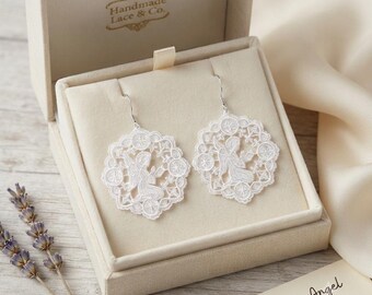 FSL ange Noël boucle d'oreille motif de broderie 2,8 pouces, fichier de broderie Machine autoportant dentelle vacances bijoux, cadeau religieux téléchargement