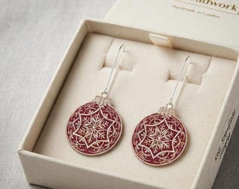 Boucles d'oreilles FSL boule de Noël broderie 2,8 pouces, fichier de broderie machine sur pied en dentelle pour bijoux de vacances, cadeau Xmax, cadeau pour elle