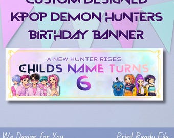 Kpop Geburtstagsbanner, Anime Party Dekoration, Geburtstagsdeko (Digitaler Download)