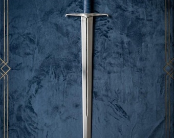 Espada de caballero de acero de alto carbono hecha a mano – Hoja de exhibición renacentista de 91 cm (36")
