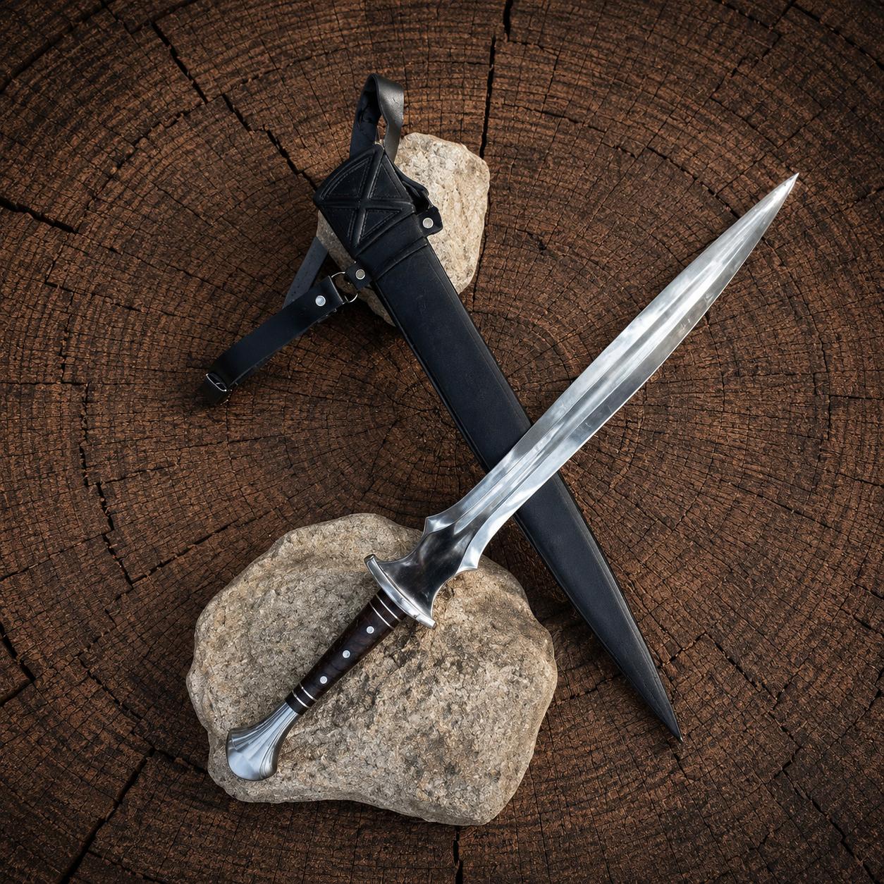 Handmade Carbon Steel Fantasy Sword | 24 Inch Blade, Rosewood Handle ...