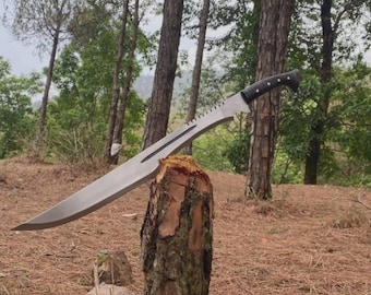 Espada artesanal de acero de alto carbono – 76 cm (30 pulgadas) – Objeto decorativo de colección, empuñadura de palisandro, funda de cuero grabada.
