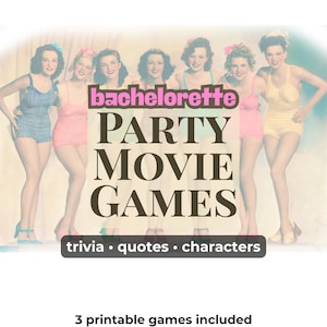 Bachelorette Movie Party Games Bundle | Trivia, Quotes, Character Match | Printable Bridal Shower Game Set