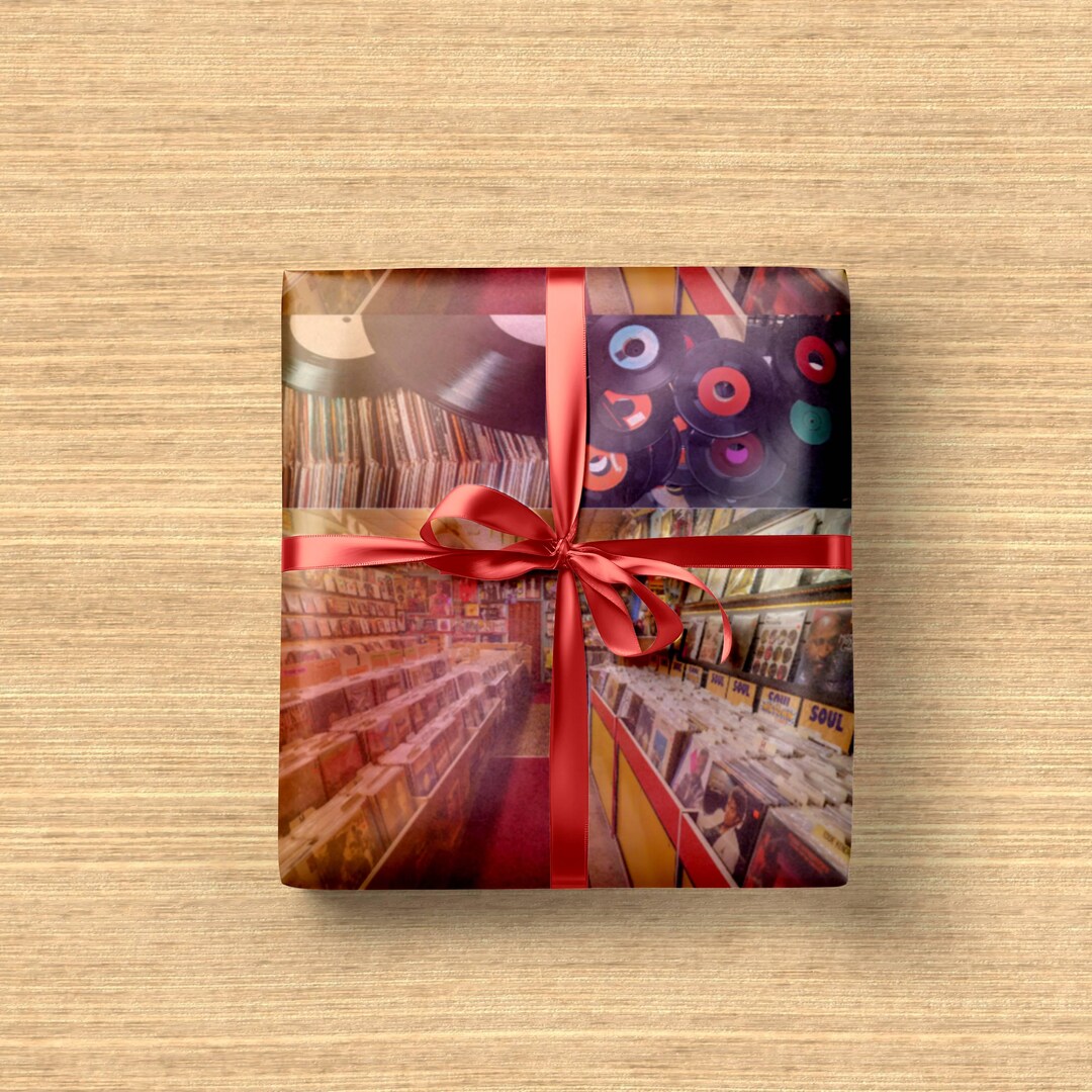 Record Store Gift Wrap | Vinyl Music Lover Wrapping Paper | Retro Album ...