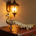Brass vintage Peacock figurine\/home desktop decoration product logo