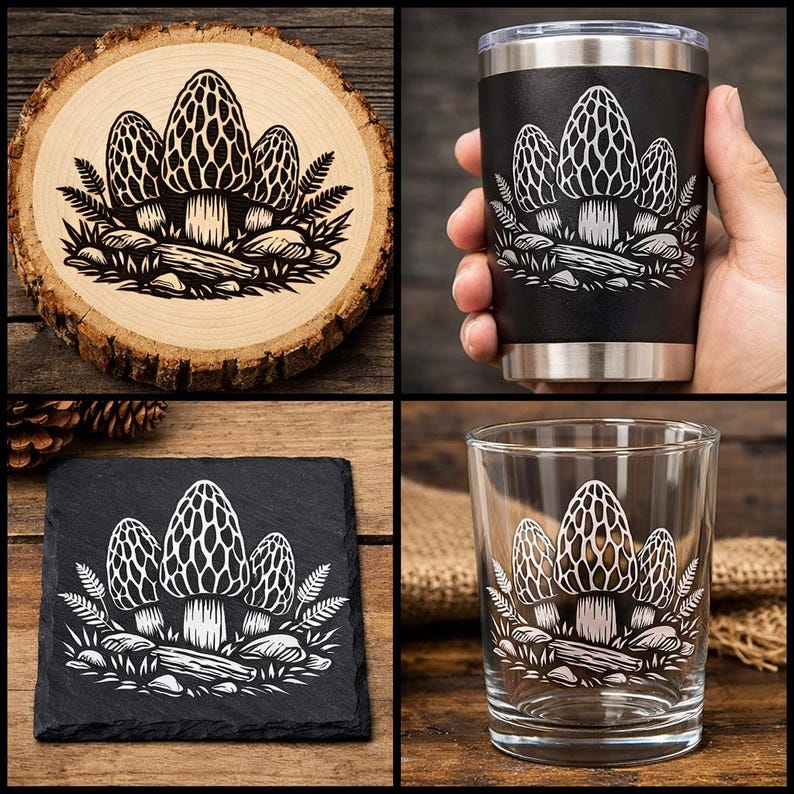 Morrell Svg Morel Mushroom Hunter SVG, Rustic Hunting Laser Engraving File (instant ...