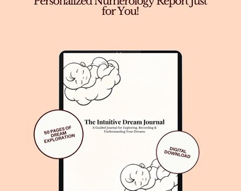 Intuitive Dream Journal | Dream Symbol Dictionary, Shadow Work Prompts (Digital Download)