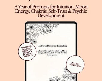 365 Spiritual Journal Prompts | Intuition, Moon, Chakras, Self-Trust (Digital Download)