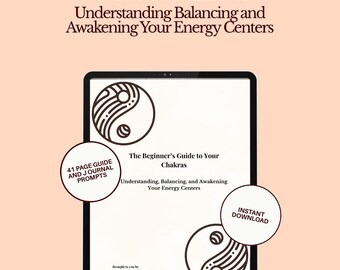 Beginner Chakra Balancing Workbook | Spiritual Journal, Energy Centers (Digital Download)