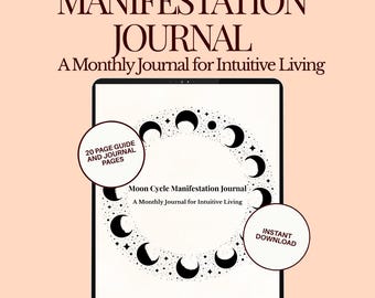 Moon Cycle Manifestation Journal | Lunar Phases, Spiritual Workbook (Digital Download)