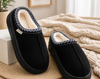 Winter Slipper Boots for Women, Fuzzy Fluffy House Shoes, Warm Plush Indoor Outdoor Slippers, Cozy Anti Slip Sole Winter Boots, Gift for Her