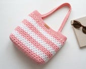 Crochet Tote Bag Pattern PDF - Beginner Granny Stripe Bag - DIY Crochet Handbag Tutorial - Crochet Bag Pattern