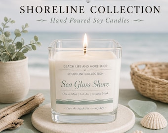 Sea Glass Shore Candle l Hand Poured Soy Candle