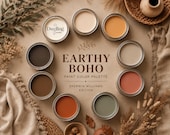 Earthy Boho Paint Color Palette | Sherwin Williams Inspired Colors | Neutral Beige Sage Terracotta Home Palette