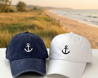 Personalized Anchor Hat, Embroidered Trucker Cap, Bachelorette Beach Hat, Bridesmaid Gift