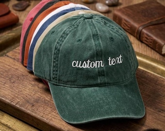 Custom Text Embroidered Hat, Personalized Baseball Cap, Your Texts Here, Trucker Hat