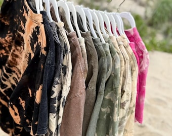 Elevated bleach tie-dye, custom-designed and made to order. Minimal. Tasteful. One-of-a-kind.