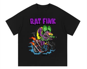 Purple Tales of the Rat Fink Essential Cotton Tee | Kustom Kulture Car Craft T-Shirt
