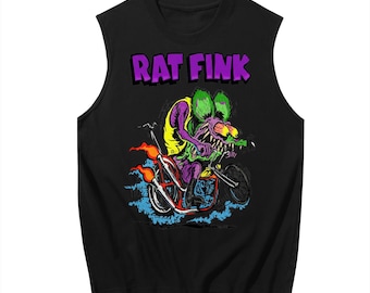 Rat Fink Motorcycle Shirt | Ed Roth Biker Tee | Kustom Kulture Hot Rod Graphic Top