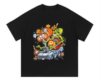 Rat Fink Exhausted Tee | Hod Rod Chaos Classic Car Shirt Essential Cotton T-Shirt