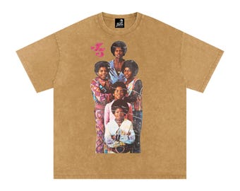 Jackson 5 Snow Washed Graphic Tee | Retro 70s Music Streetwear Shirt