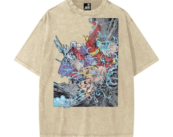 Magneto Vs. Wolverine Heavyweight Snow Washed Tee | Fighter Comic Graphic Shirt