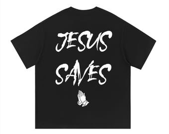 Jesus Saves Graphic Tee | Christian Streetwear, Faith Apparel