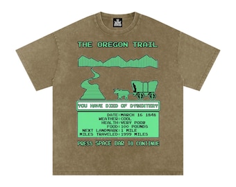 Oregon Trail Graphic Tee, Vintage Wagon 8 Bit Game Shirt