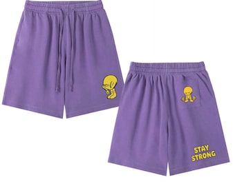 Stay Strong Vintage Wash Cotton Shorts | Gym Motivation Fashion Bottoms