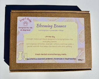 Blooming Bounce Dog-Friendly Wax Melts – Lemongrass, Lavender, Rose Essential Oil Fragrance