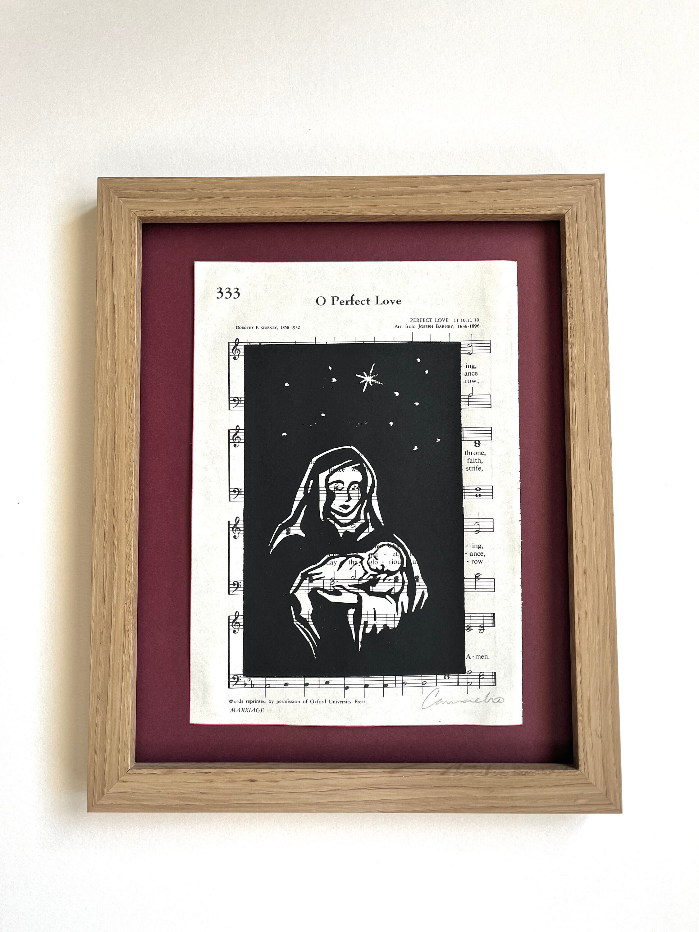 Mary and Jesus Original Block Print, Christian Wall Art - Etsy