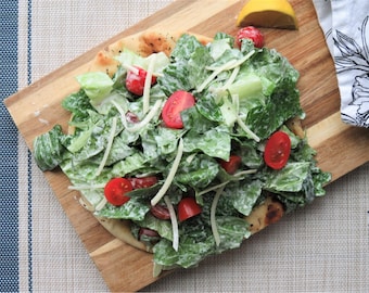 Caesar Pizza on Garlic Rosemary Crust, Easy Recipe For Two, Printable Digital Download