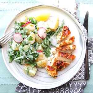 Zitronen-Kümmel Hühnerbrust Rezept, Frühlings-Kartoffelsalat (Digitaler Download)