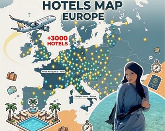 Carte des hôtels adaptés au burkini en Europe | Plus de 3 000 guides de voyage musulmans (Google Map)