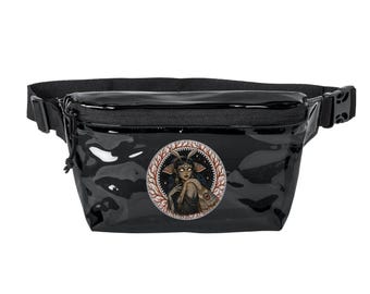 Occult Goat Goddess Transparent Fanny Pack | Clear Festival Waist Bag