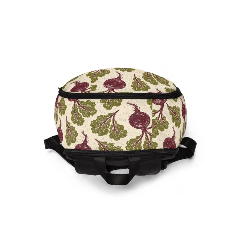 Beetroot Pattern Backpack | Vegetable Garden Print Backpack image 6