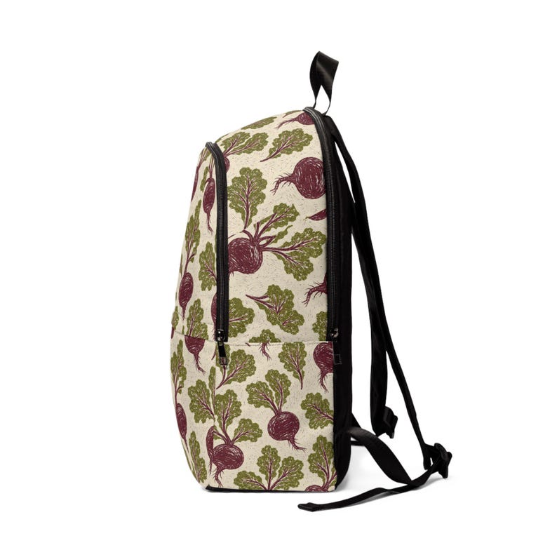 Beetroot Pattern Backpack | Vegetable Garden Print Backpack image 5