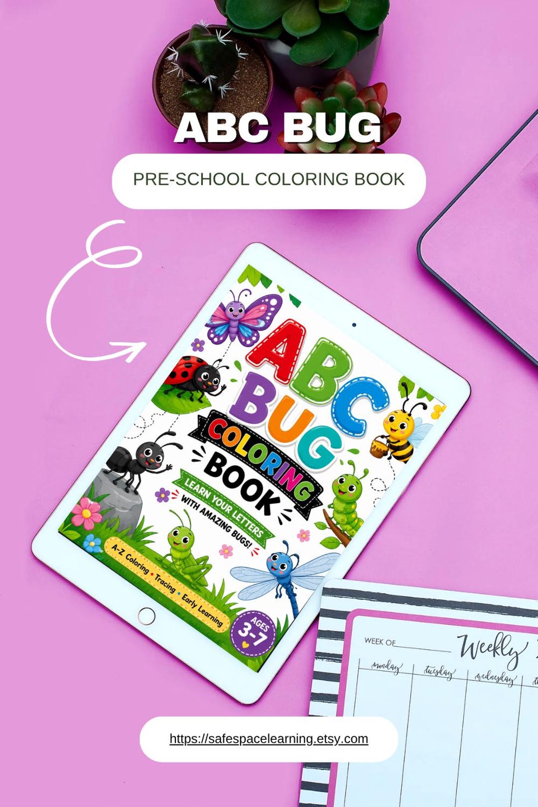 ABC Bug Coloring Book | A-Z Insect Alphabet Learning | Preschool ...