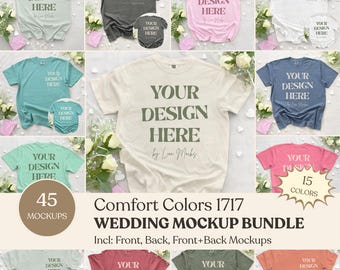Comfort Colors 1717 Flatlay Wedding Mockup Bundle, CC1717 Wedding Bride Flat Lay Mockups (Digital Download)
