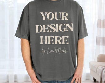 Comfort Colors 1717 Pepper Shirt Mockup, CC1717 Home Lifestyle Setting Man Mockup (Digital Download)