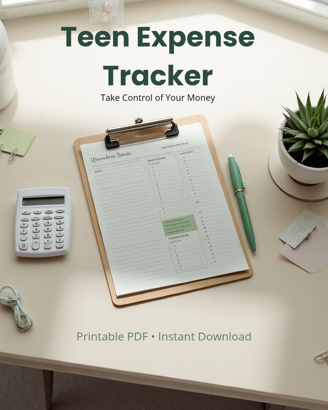 Teen Expense Tracker Printable, Budget Planner for Students, Simple ...