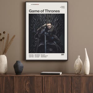 Pôster digital de Jon Snow | Arte de parede de Game of Thrones inspirada no Lobo Branco | Decoração de Winterfell, Rei do Norte | The Print Patch | DigitalOrchardCo