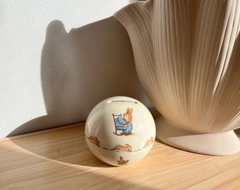 Vintage Royal Doulton Bunnykins Money Ball Bank | Ceramic Nursery Decor, Collectible Piggy Bank