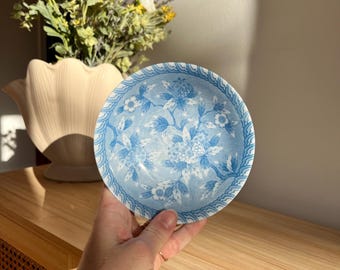 Vintage Arita Ware Beeren Schüssel | Blau Weiße Porzellan Schmuckschale