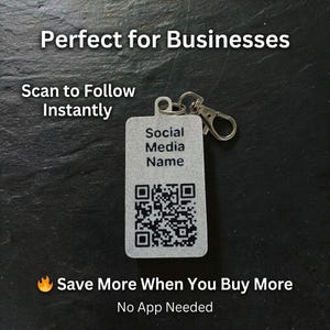 Custom Social Media QR Code Keychain | Personalize Profile Link, Share Pages Instantly | Instant Followers