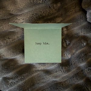 Dump him. -Pack of 5 mini cards with message by typewriter