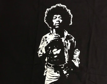 Jimi Hendrix Tee T-shirt T Shirt Hand Screen Printed Wearable Art XL 100% Cotton
